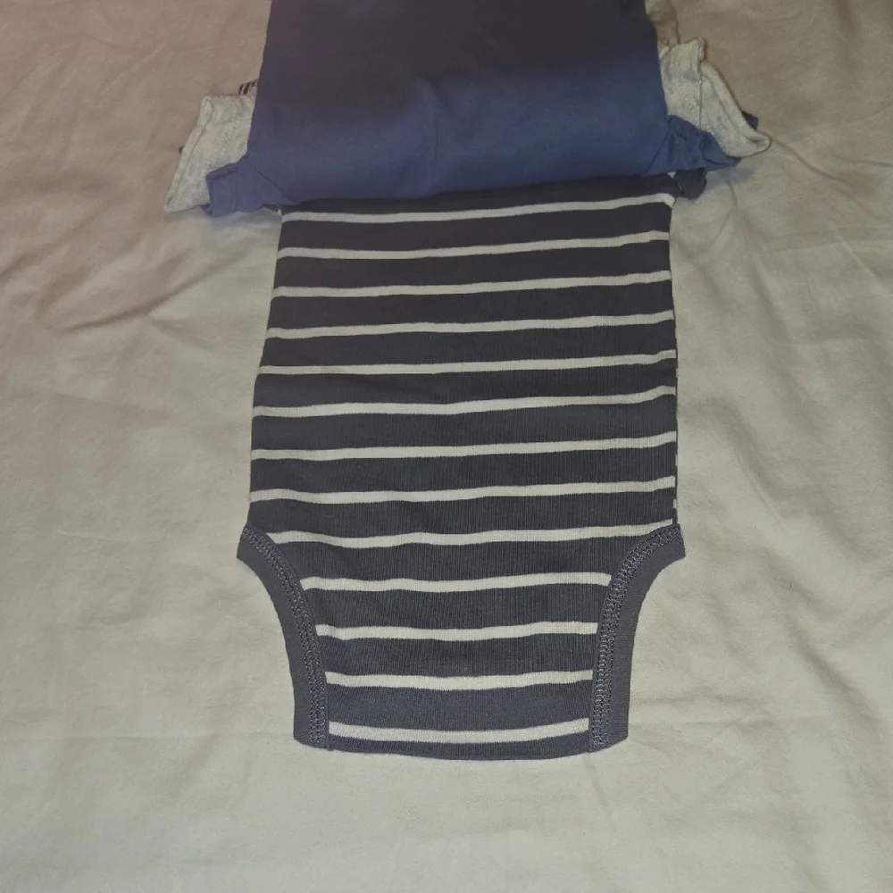 Carter's Blue and White Striped Bodysuit Set